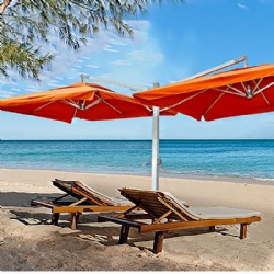 outdoor Large sunshade double canopy two top aluminum patio umbrella