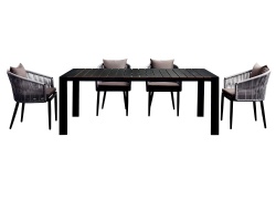 Luxury Outdoor Dinning table and chair Set Extensible wood Patio Table and Chairs