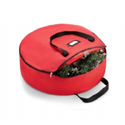 polyetser Round Christmas Tree Storage Bag red